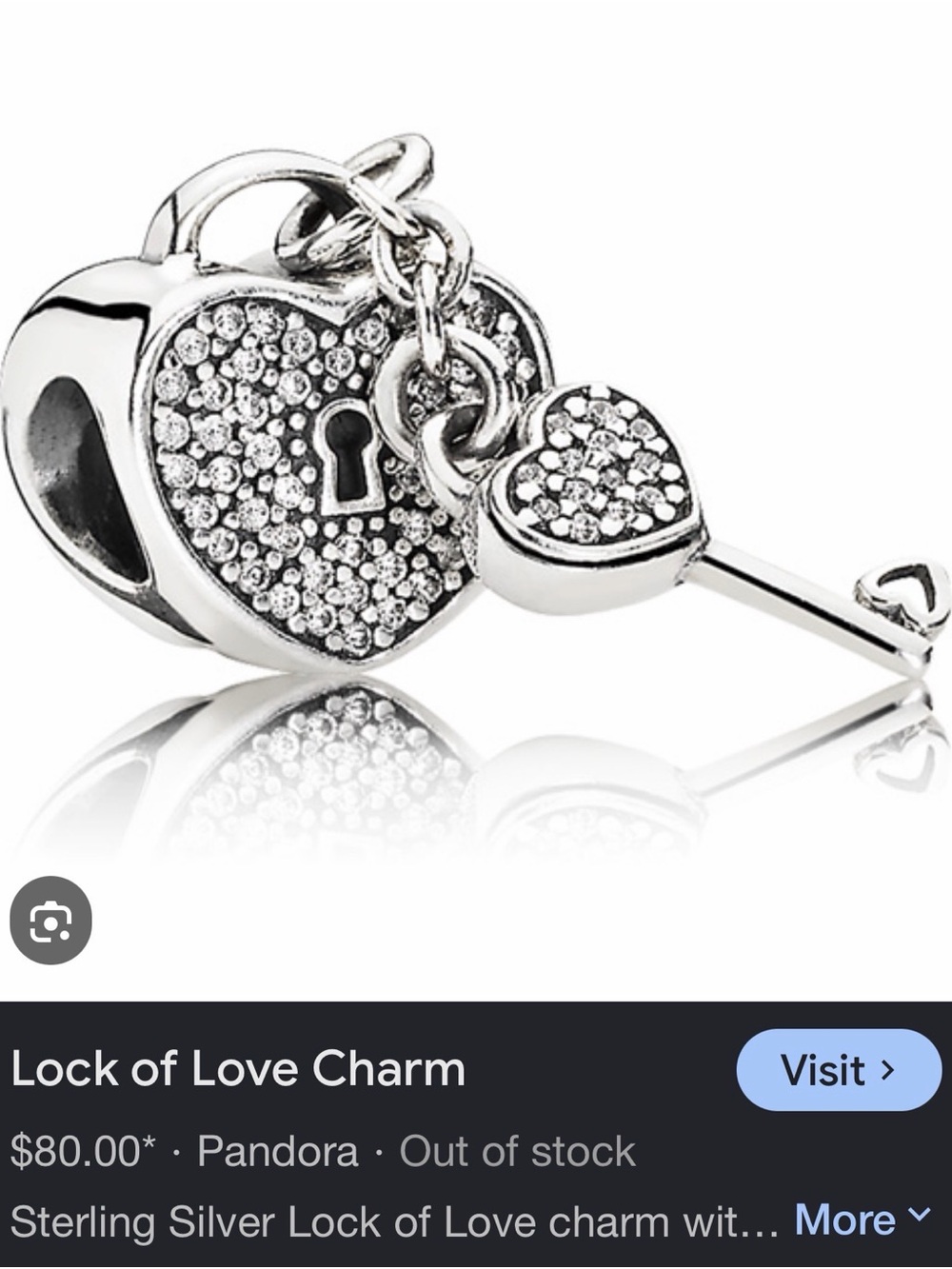 Pandora Lock of Love Charm